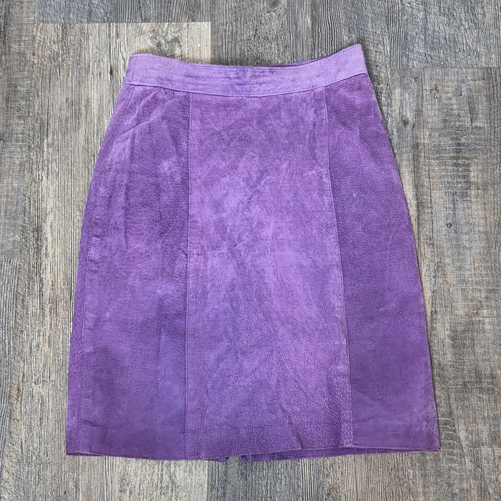 Elegant Purple Suede Women's Pencil Skirt 26"